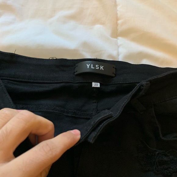 YLSK distressed black denim size 30 - Picture 4 of 8